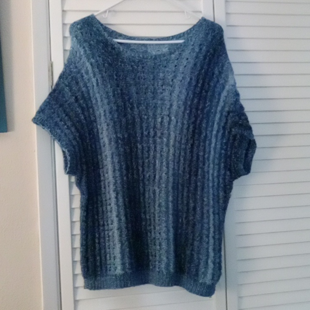 Hand knitted blue sweater